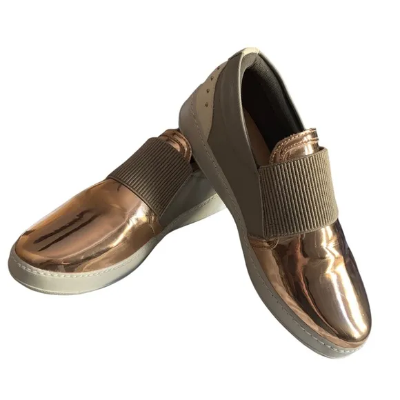 VIA SCARPA Woman’s Bronze Brazilian Slip On Sneaker Tennis Shoes Out of Stock!