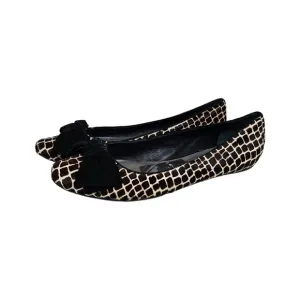Via Spiga Calf Hair Leather Animal Print Flat Slip On Shoes Size 7.5