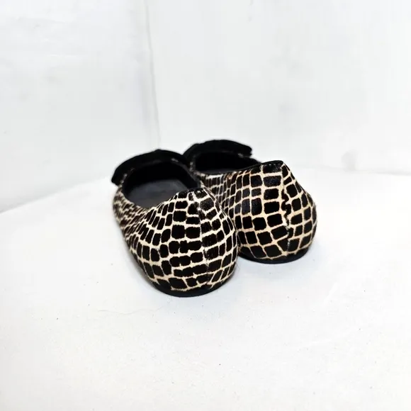 Via Spiga Calf Hair Leather Animal Print Flat Slip On Shoes Size 7.5