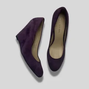 VIA SPIGA Purple Suede Wedge Heels Size 8.5