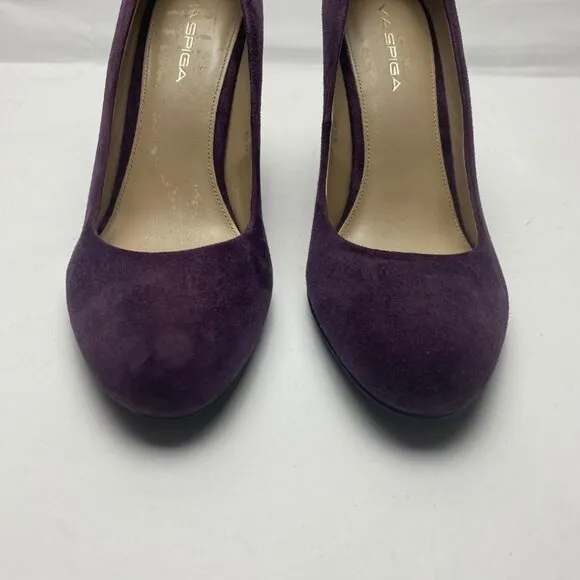 VIA SPIGA Purple Suede Wedge Heels Size 8.5