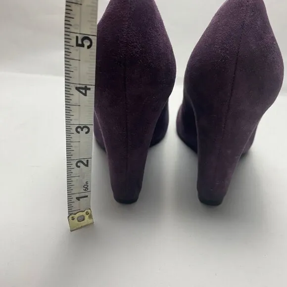 VIA SPIGA Purple Suede Wedge Heels Size 8.5