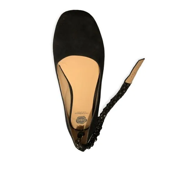 Viktor &amp; Rolf Flats Suede Shoes   Ankle Chain
