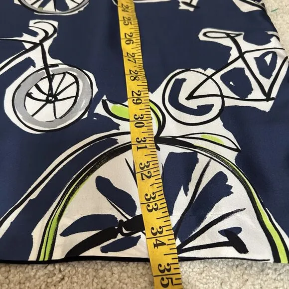 VILAGALLO Multicolor Silk Shift Knee Length Bicycle Dress Size 42 US Large