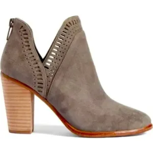 Vince Camuto Fileana Split Shaft Booties Shoes in Greystone Suede Size 8.5