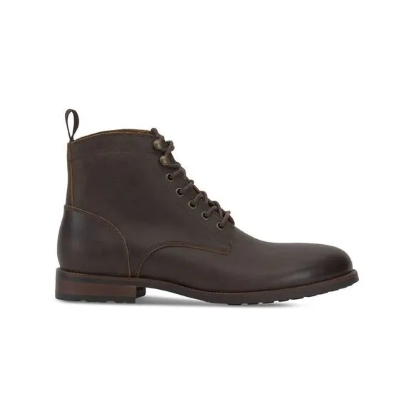 VINCE CAMUTO Mens Brown Pull Tab Lannie Toe Block Heel Leather Boots Shoes 9.5 M