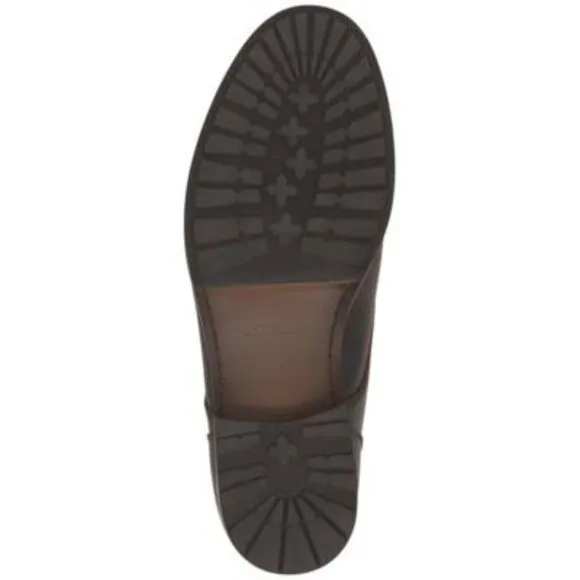 VINCE CAMUTO Mens Brown Pull Tab Lannie Toe Block Heel Leather Boots Shoes 9.5 M