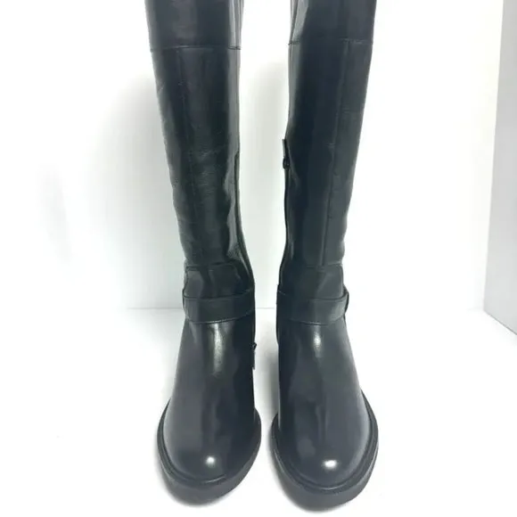 Vince Camuto Women's Amanyir Leather Knee-High Boots Black Leather, Size 8.5 M