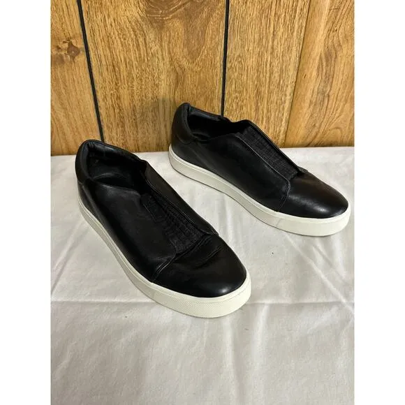 Vince Cantara Women's Leather Slip on Sneakers Shoes Running Black Size 6