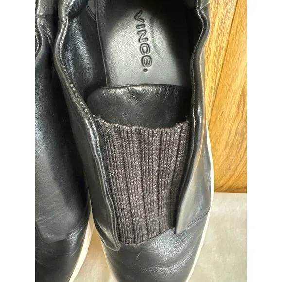 Vince Cantara Women's Leather Slip on Sneakers Shoes Running Black Size 6