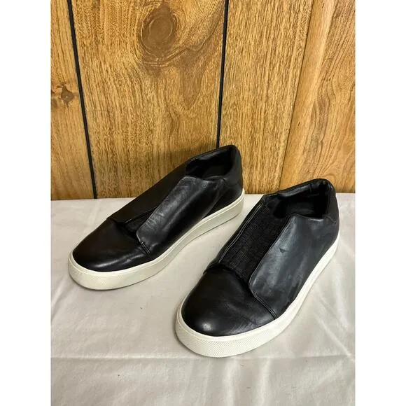 Vince Cantara Women's Leather Slip on Sneakers Shoes Running Black Size 6