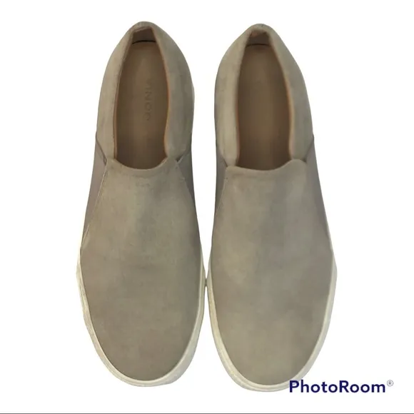 Vince Men’s Gray Suede Slip On Shoes Size 9.5