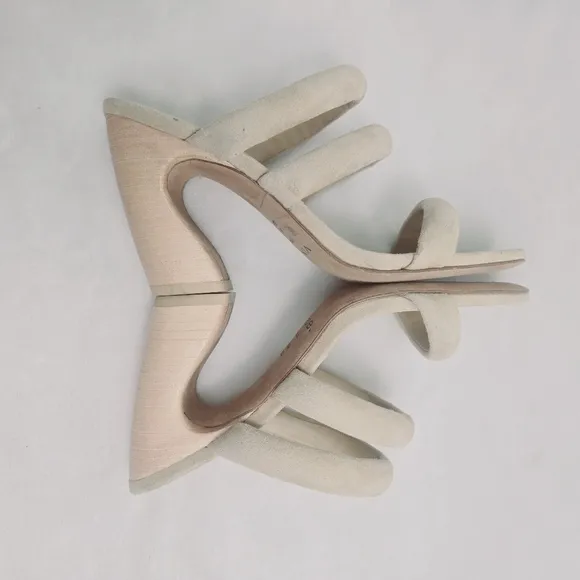 Vince Tara Tan Suede Leather Strappy Slipe-on Heels Sandals