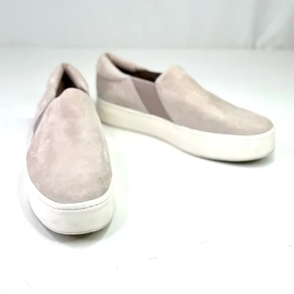 Vince Warren slip on suede platform shoes sneakers loafers light taupe size 11