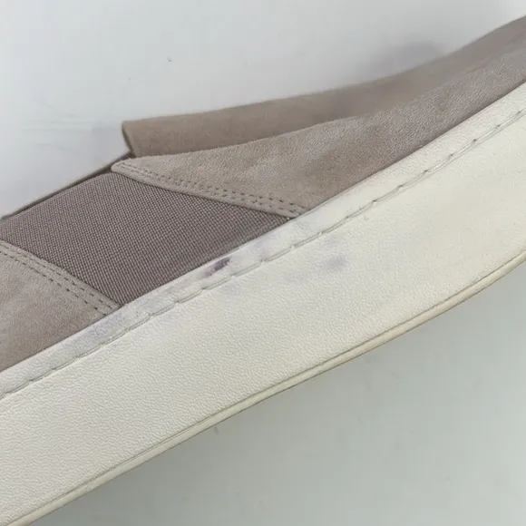 Vince Warren slip on suede platform shoes sneakers loafers light taupe size 11
