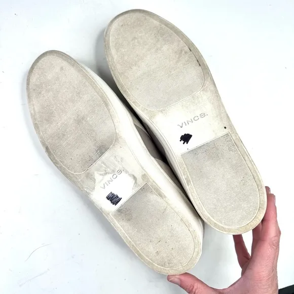 Vince Warren slip on suede platform shoes sneakers loafers light taupe size 11