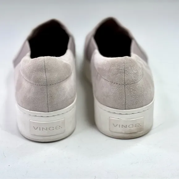 Vince Warren slip on suede platform shoes sneakers loafers light taupe size 11