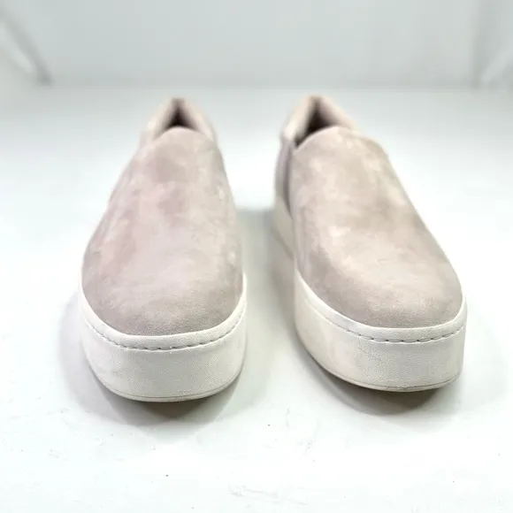 Vince Warren slip on suede platform shoes sneakers loafers light taupe size 11