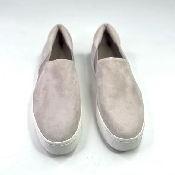 Vince Warren slip on suede platform shoes sneakers loafers light taupe size 11
