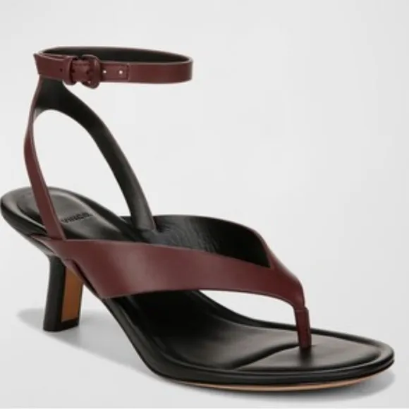 Vince women’s Julian leather heeled -ankle strap /thong-sandals /8bu…