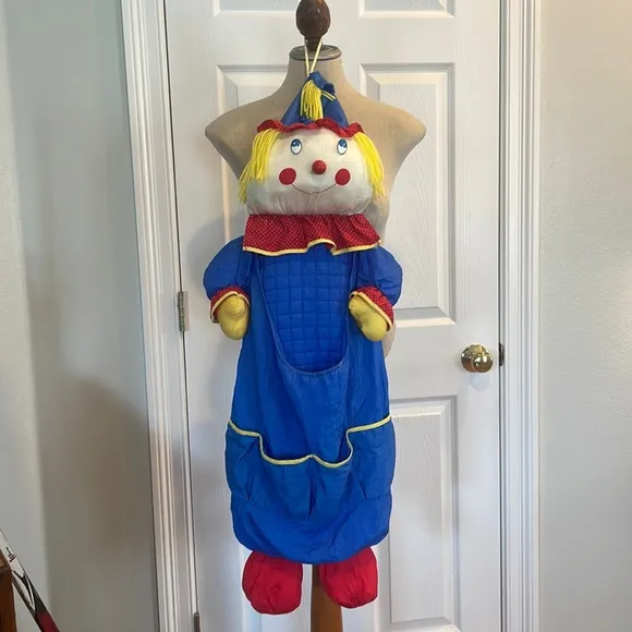 Vintage 1980’a clown laundry bag organizer
