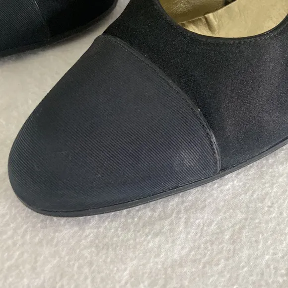 Vintage Chanel Black Satin Slingback’s