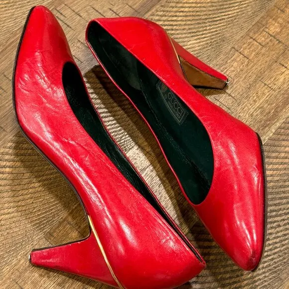 Vintage Gucci Red Heels Size 37