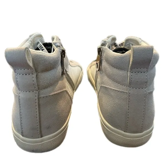 VINTAGE HAVANA Womens Lester Star Perforated High Sneakers Shoes Casual - Grey
