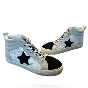 VINTAGE HAVANA Womens Lester Star Perforated High Sneakers Shoes Casual - Grey