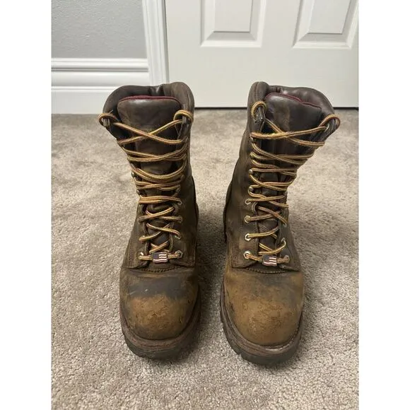 Vintage Mens Boots Chippewa 14819 Waterproof Lace to Toe Logger Work, US 8