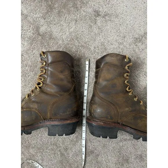 Vintage Mens Boots Chippewa 14819 Waterproof Lace to Toe Logger Work, US 8
