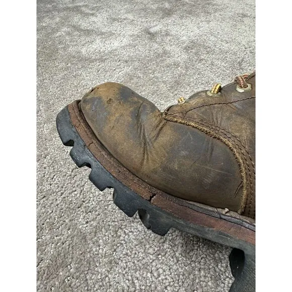 Vintage Mens Boots Chippewa 14819 Waterproof Lace to Toe Logger Work, US 8
