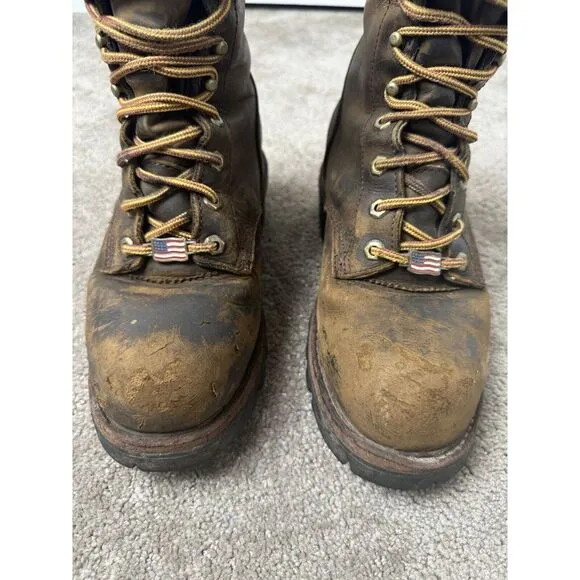 Vintage Mens Boots Chippewa 14819 Waterproof Lace to Toe Logger Work, US 8