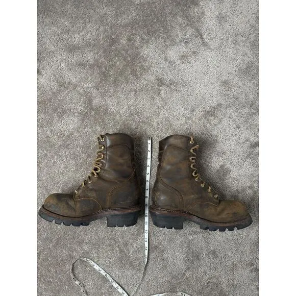 Vintage Mens Boots Chippewa 14819 Waterproof Lace to Toe Logger Work, US 8
