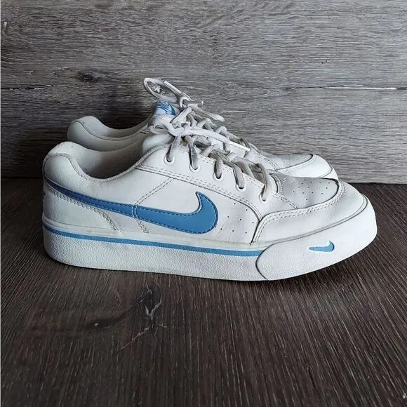 Vintage Nike Sneakers White &amp; Blue Size 5.5Y