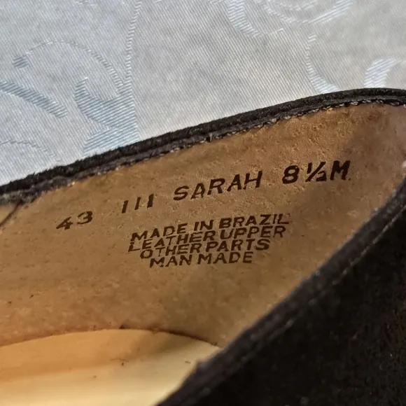 Vintage Trotters Sarah Womens Black Suede Low Heels Size 8.5M