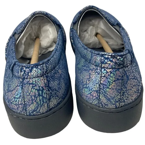 Vionic Avery Women's Size 8.5 Metallic Blue Shoes Leather Flats