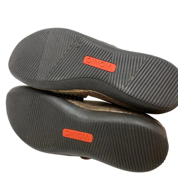 Vionic Goleta Mary Jane Comfort Flats Womens Sz 9.5 Bronze Metallic Shoes