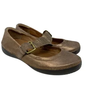 Vionic Goleta Mary Jane Comfort Flats Womens Sz 9.5 Bronze Metallic Shoes