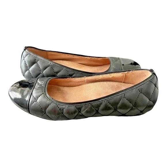 Vionic Shoes Desiree Ballet Flats Womens Size 8 39 Slip-On Quilted Leather Black