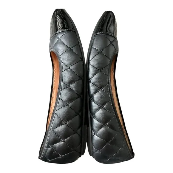 Vionic Shoes Desiree Ballet Flats Womens Size 8 39 Slip-On Quilted Leather Black