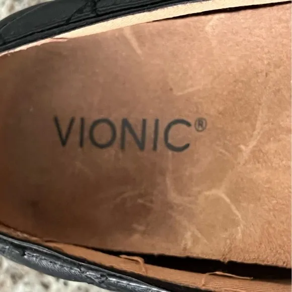 Vionic Shoes Desiree Ballet Flats Womens Size 8 39 Slip-On Quilted Leather Black