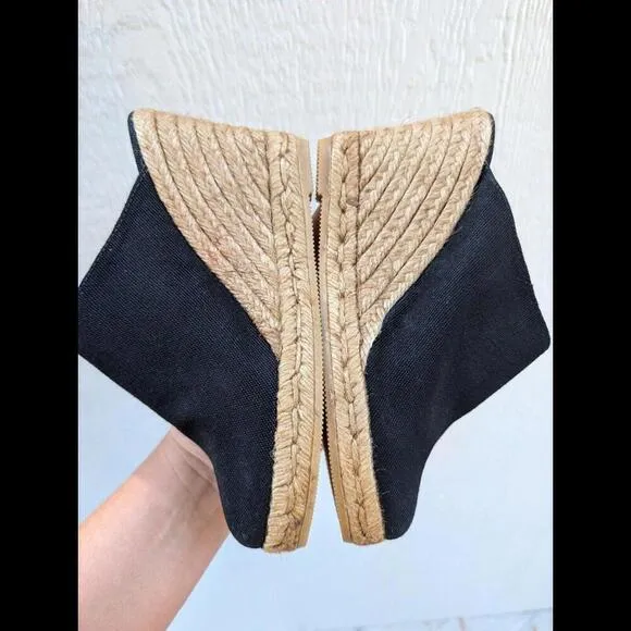 Viscata Barcelona Black Espadrilles Wedges Heels Shoes Women's Size 38 US 7.5