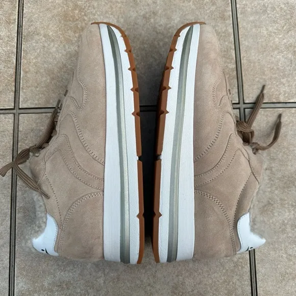 VOILE BLANCHE MARAN Wool Fur Suede Sneakers in Beige