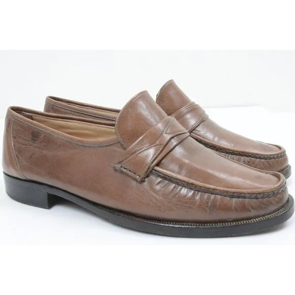 VTG Bally of Switzerland Men's 8 Leather Slip On Loafer Office Preppy Shoes Old