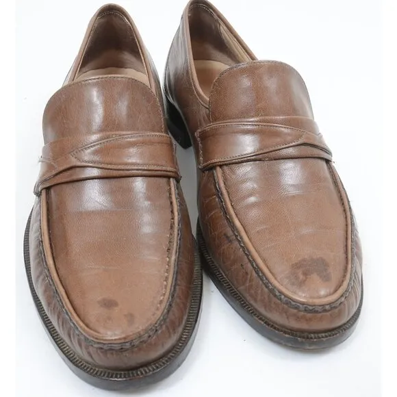 VTG Bally of Switzerland Men's 8 Leather Slip On Loafer Office Preppy Shoes Old