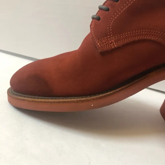 WALK-OVER Geo E. Keith 10 Vintage Lace Up Red Suede Oxford Retro Derby Shoes USA