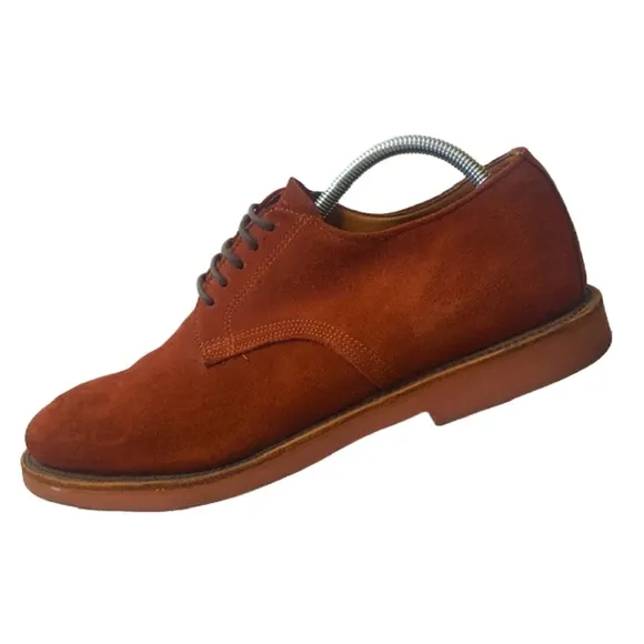 WALK-OVER Geo E. Keith 10 Vintage Lace Up Red Suede Oxford Retro Derby Shoes USA
