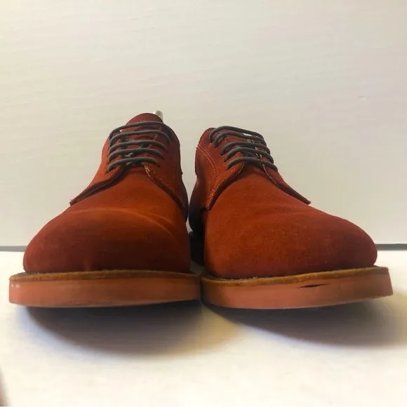 WALK-OVER Geo E. Keith 10 Vintage Lace Up Red Suede Oxford Retro Derby Shoes USA