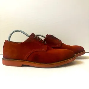 WALK-OVER Geo E. Keith 10 Vintage Lace Up Red Suede Oxford Retro Derby Shoes USA